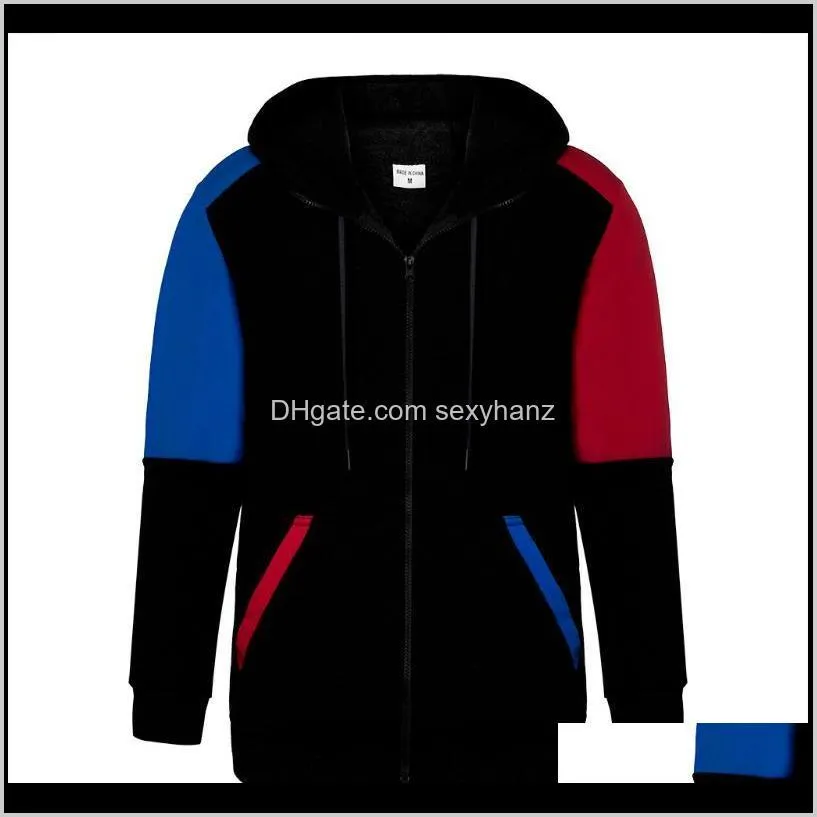 winter men`s sweatshirt hoodies moletom casual patchwork slim hoodie men outwear blouse zipper sweatshirt men`s sweatshirt