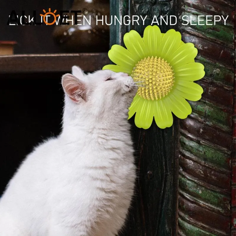 Kot Zabawki Wielofunkcyjne Daisy Kwiat Pet Włosy Usuwanie Urządzenie Luminous Obrotowy Mint Ball Słonecznik Czyszczący Szczotka Zabawka