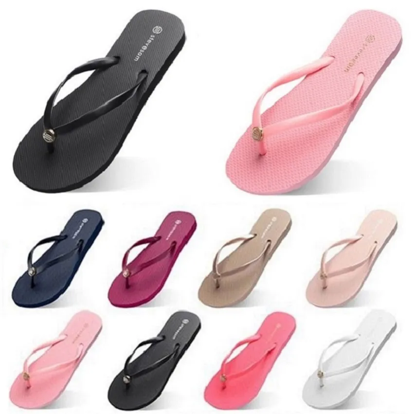 Estilo330 chinelos sapatos de praia flip flops mulheres verde amarelo laranja marinha bule branco rosa marrom sandálias 35-38