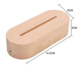 5ピース/セット3D木製ランプベースLEDテーブルナイトライトベースの 