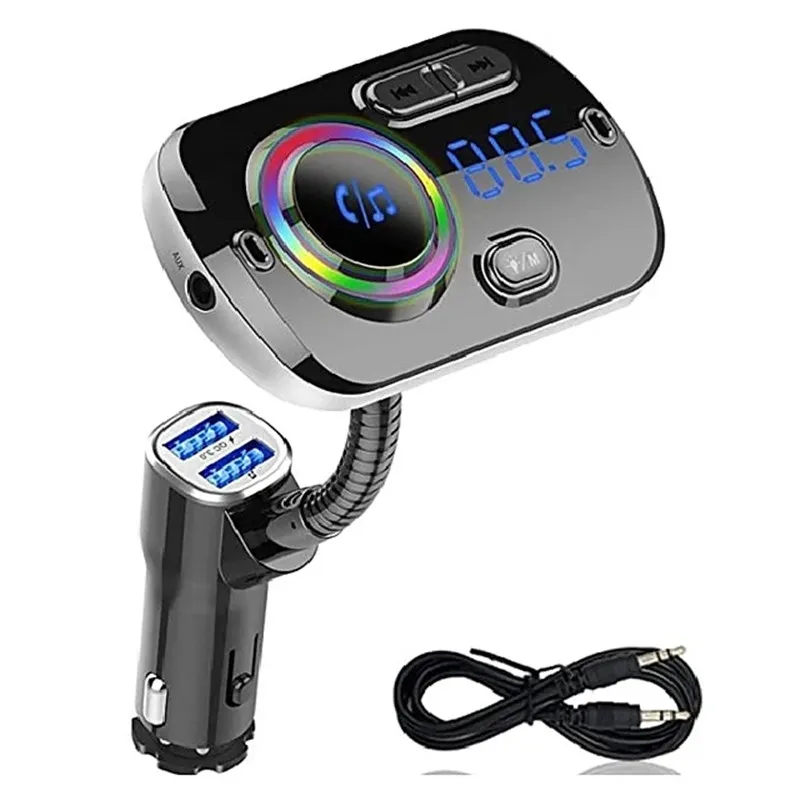 Récepteur Bluetooth/Kit Voiture, Aux Adaptateur Bluetooth Voiture 3.5 mm  avec Sortie Stéréo Auxiliaire, Adaptateur Audio Portable sans Fil pour