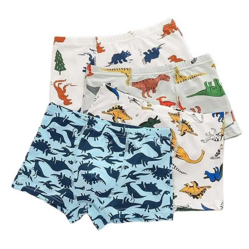 4 Teile/los Slips für Jungen Unterwäsche Kinder Boxer Höschen Bio-baumwolle Teenager Kinder Hosen 2-10 jahre 211122