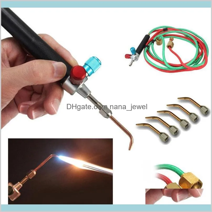 Andere apparatuur 5 tips in doos Micro Mini Gas Little Torch LaDing Solidering Kit Koper en aluminium sieraden Reparatie Maakgereedschap Druppel D