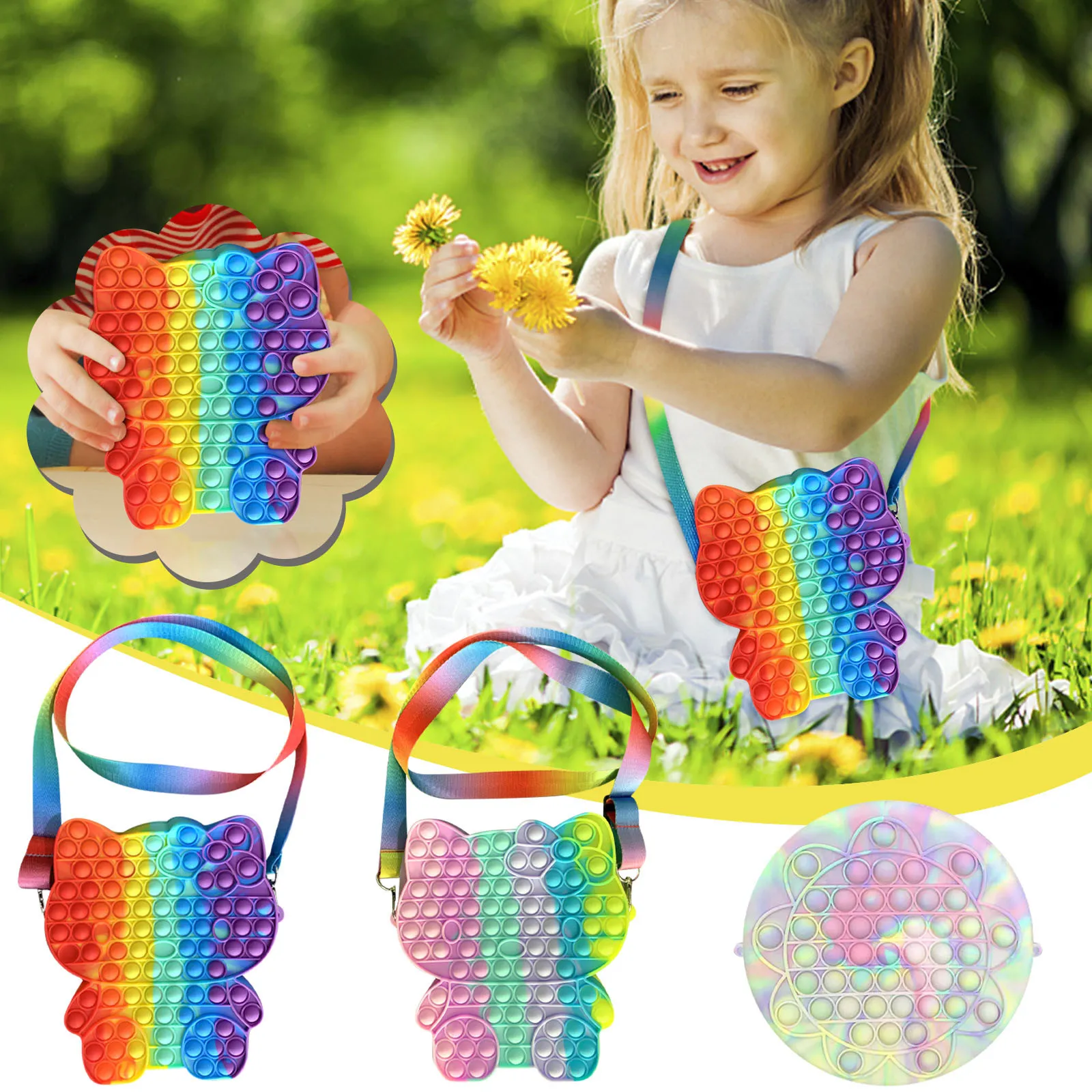 Jouets sacs à bandoulière mode sac mignon Antistress Silicone anti-Stress Fidget Squeeze