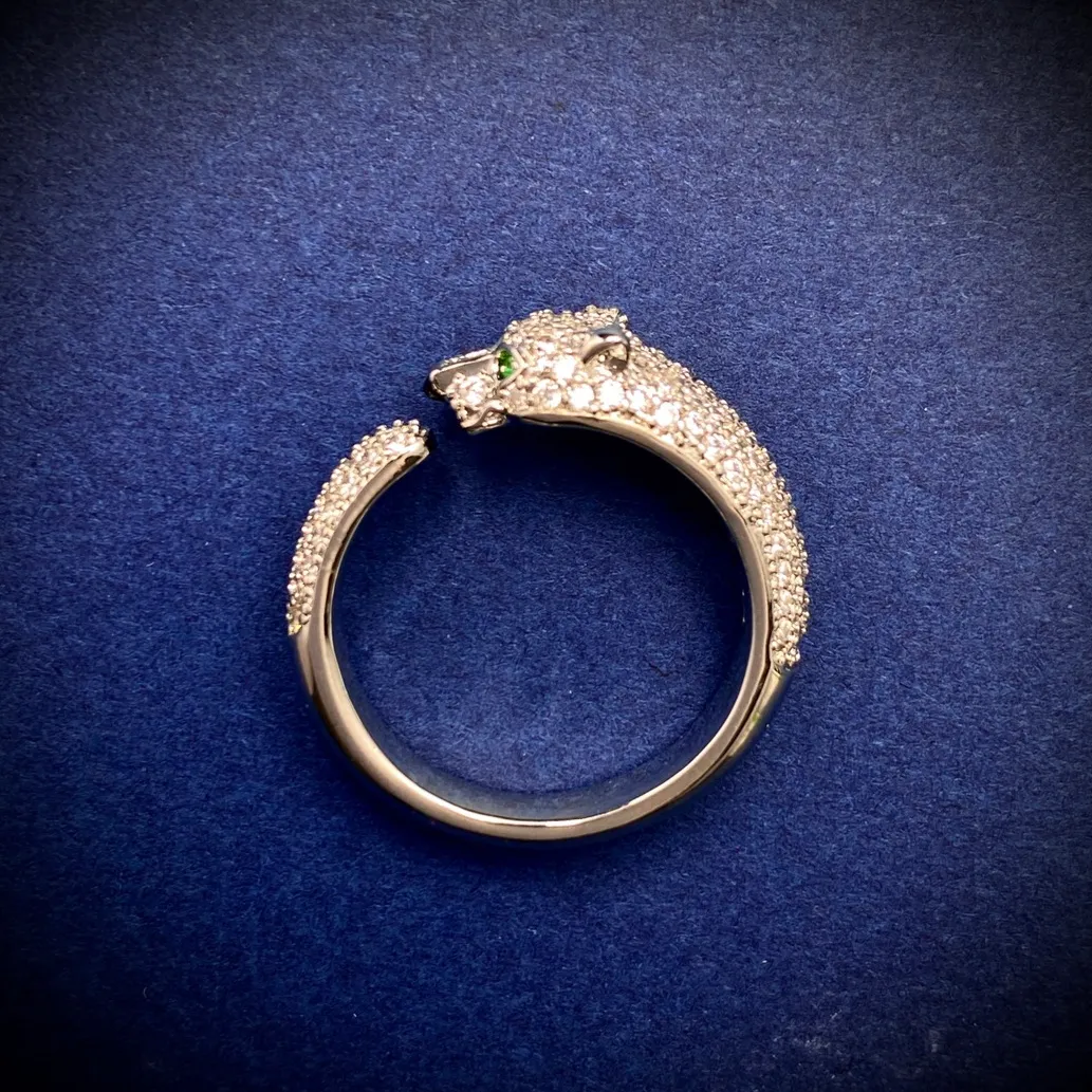 Premium Gold Panther Ring with Sparkling Accents - Classic