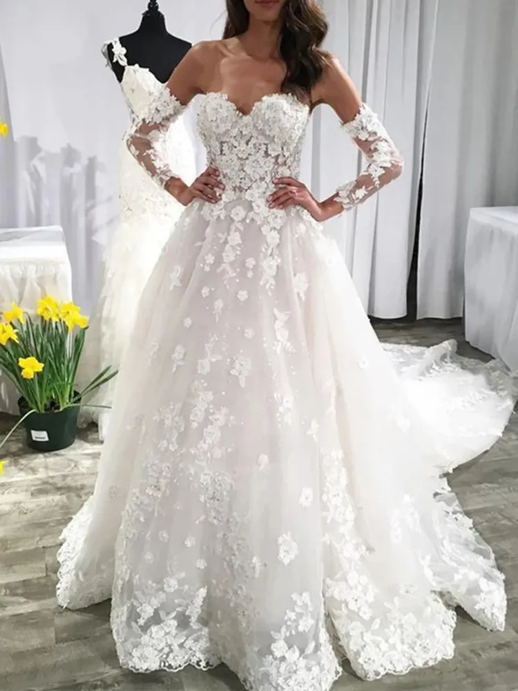 Wedding gown with clearance sleeves designs