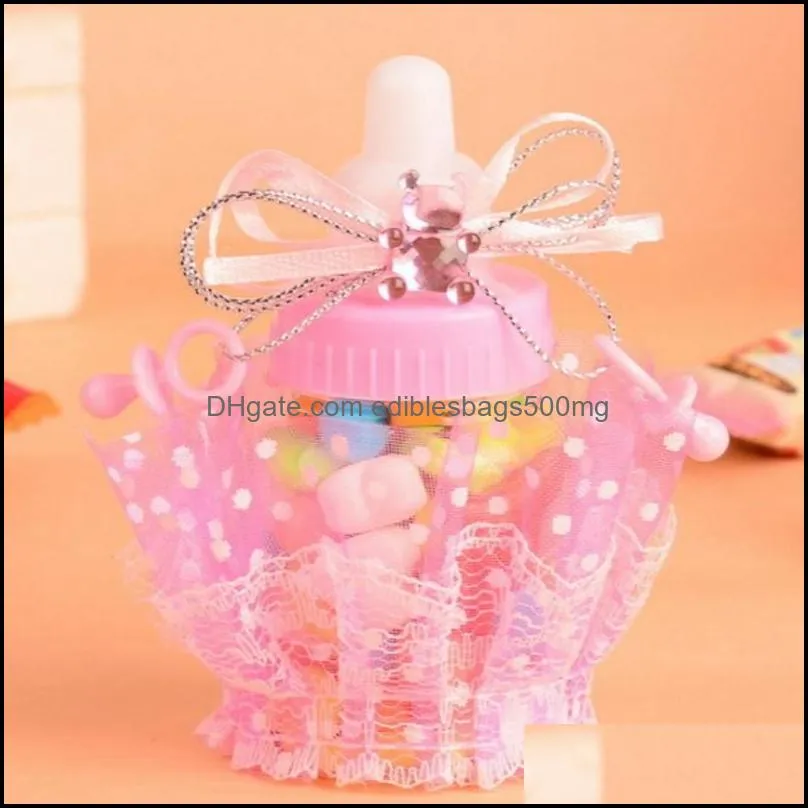 Baby Shower Gift Bottle Box Baptism Christening Brithday Party Favors Gift Favors Candy Box Bottle Boy Girl