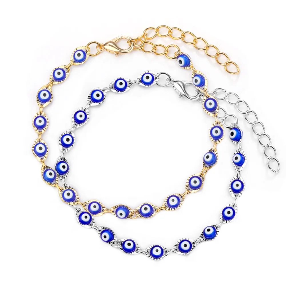 Turco sorte mau olhado pulseiras azul grânulo pulseira masculino feminino jóias artesanais feminino dropshipping