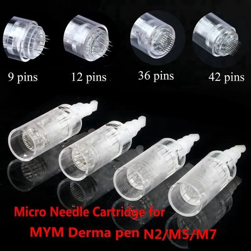 Accessoires pièces 1/3 /5 /7/ 9/ 12/ 36/ 42 broches/cartouche d'aiguille Nano pour MYM Derma Pen Auto Microneedling DermaPen électrique