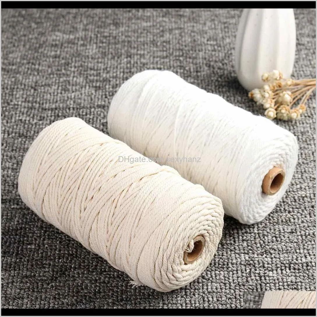 new cotton cord rope for diy home textile craft bohemian macrame boho string handmade decorative accessories 3mm x 200m