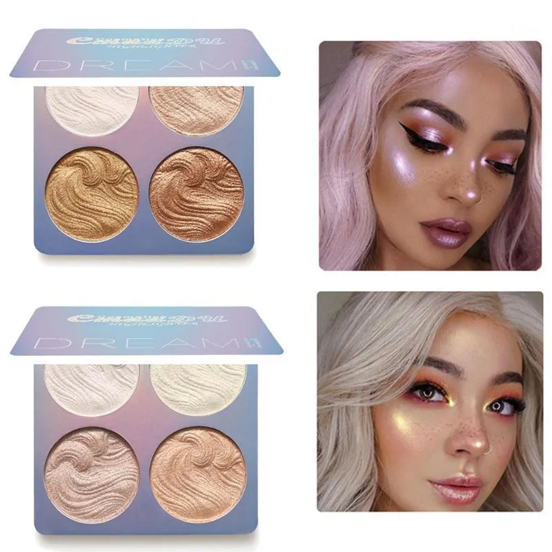 Cores Profissional Maquiagem Face Pó Bronzer Paleta Highlighter Paleta Paleta Cosméticos À Prova D 'Água Shad1