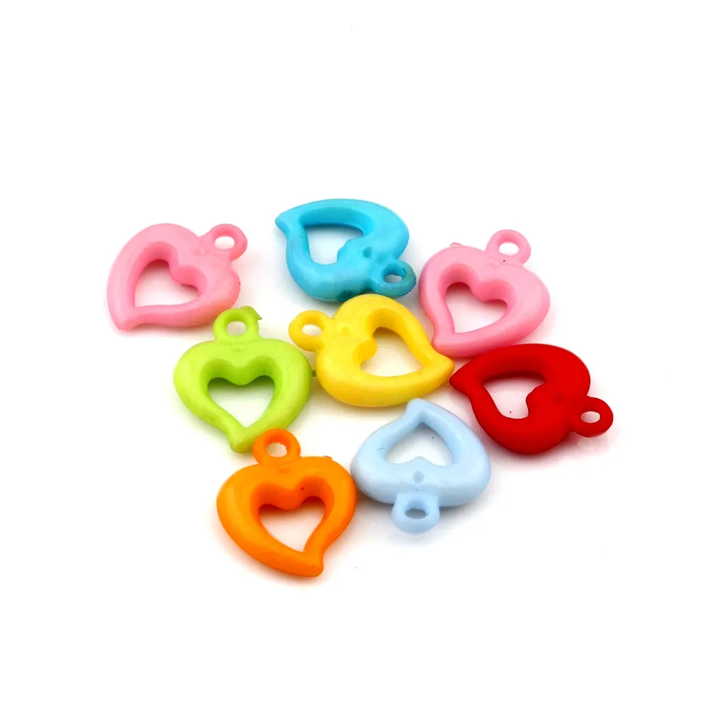 Colorful Acrylic Heart Plastic Charms Pendants For DIY Jewelry Making,  Bracelets & Necklaces 15x19mm From Bead118, $15.18