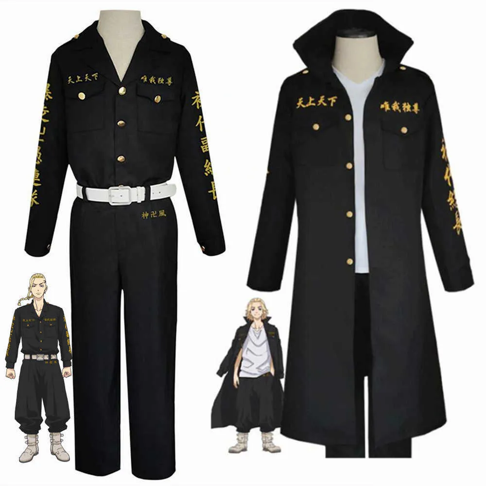 Anime Tokyo Revengers Hooligan Schwarz Team Uniform Anzug Cosplay Kostüme Jungen Rollenspiel Kleidung Y0903