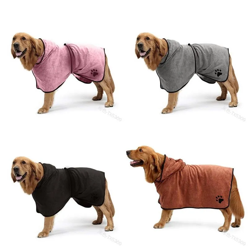Multicolor Hood Pet Clothing Quickly Absorbing Water Pet Dog Accessories Towel Bathrobe Waistband Fashion 20by P2