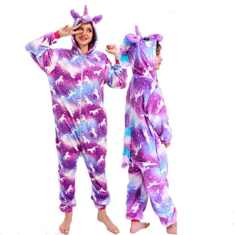 Unicornio Pijamas Stitch Panda Mujer Sleepwear Adulto Animal Onesies  Hombres Pareja Traje de Invierno Flannel Pijamas