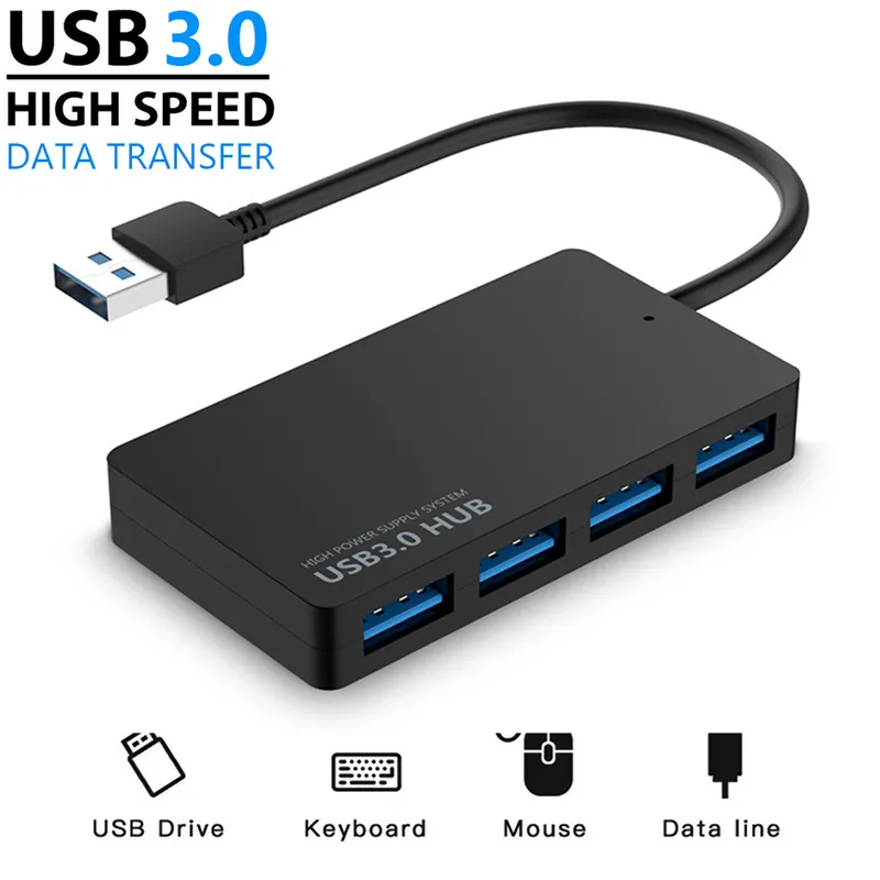 Notebook USB-hubs 3.0 Hoge snelheid externe 4 poorten Adapter Splitter Hub Expander voor MacBook PS3 Xbox Laptop PC Computer Accessoires Nieuw