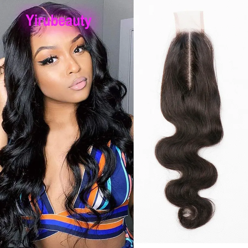Indian Lace Closure Baby Hairs Straight Deep Wave Yaki Middle Part