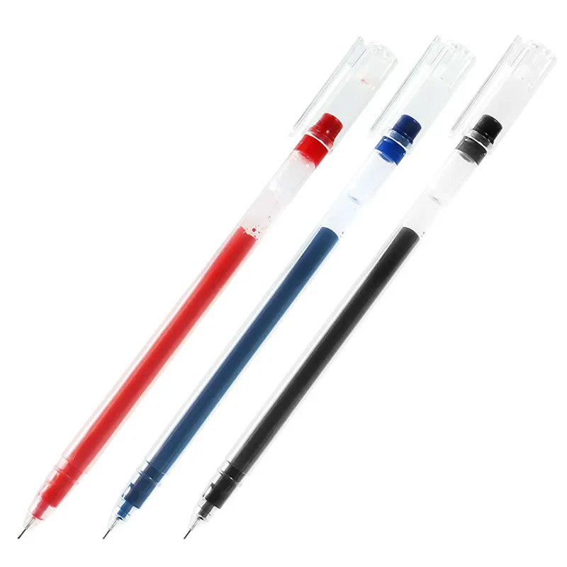 Riesiger Schreibstift mit großer Kapazität, 0,5 mm Nadel, Schwarz, Blau, Rot, 3 Farben, für Büro, Kultur, Schule, Bildung, Preis, Prüfung, spezieller Gelstift