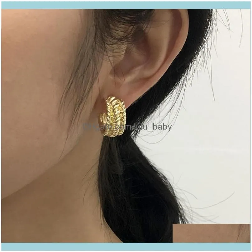 Fashion Gold Color Chain Hoop Huggies Earrings Small Circle Hoops Punk Statement Women Girls Unique Metal Jewelry & Huggie