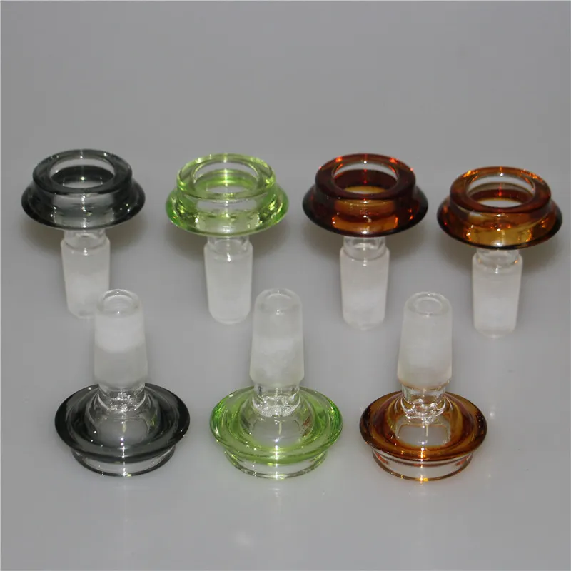 Hookahs Glass Bowls 18mm 14mm skål med Handle Herb Tobacco Glass Bongs Oil Rigs Rökning Tillbehör Ash Catcher