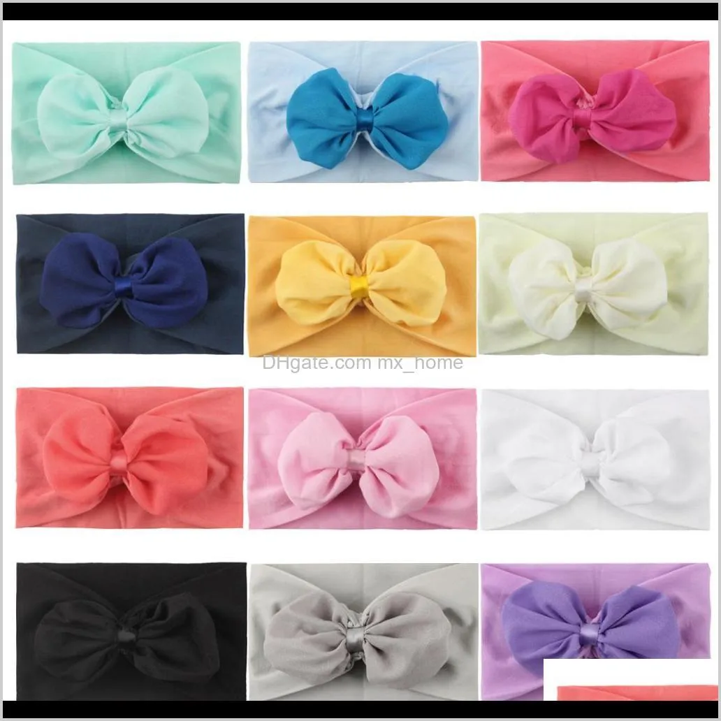 new soft nylon hair accessories creative chiffon bow flower headdress baby hair accessories lovely princess hair band