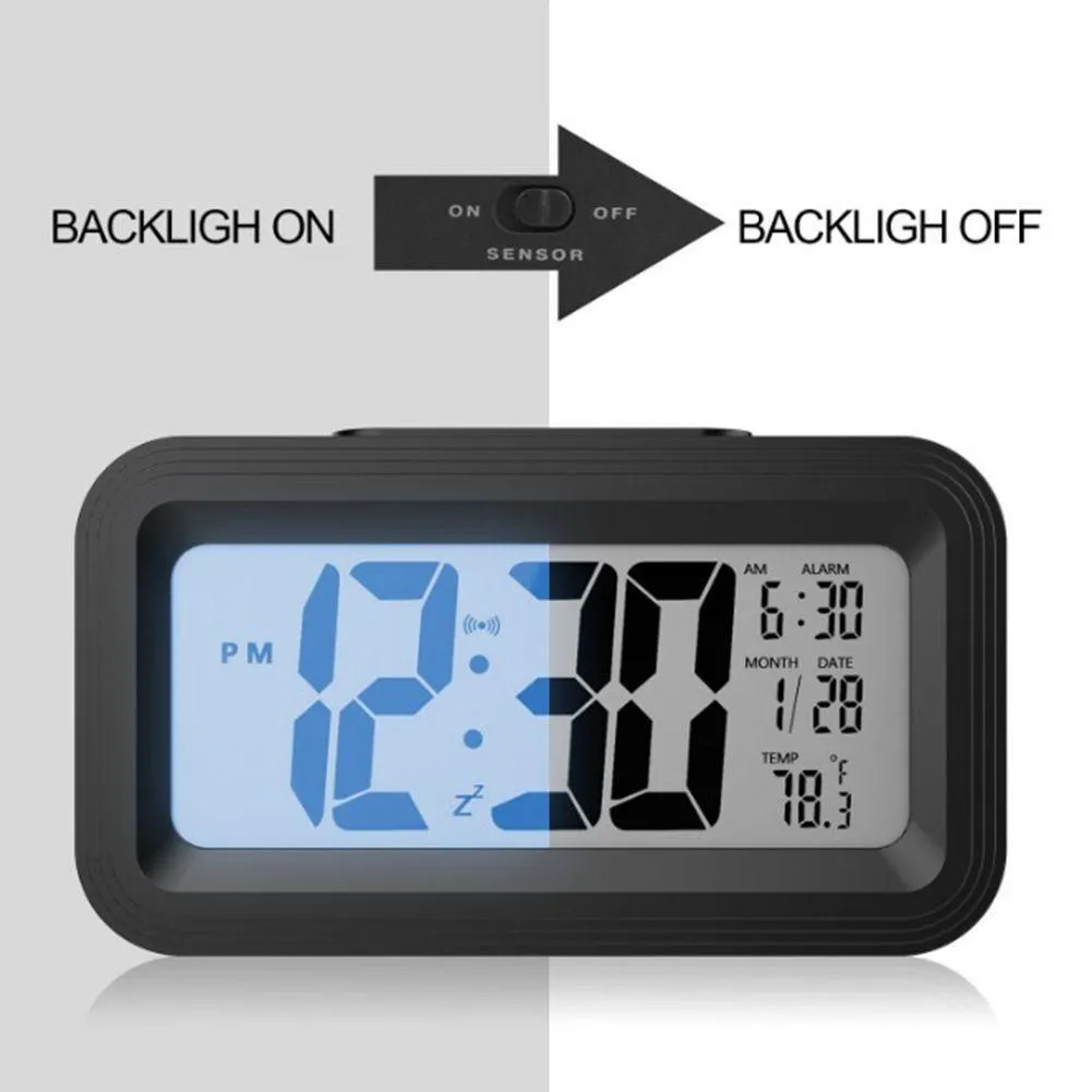 Floor Clocks Upgraded Version Of Multi-function Smart Clock With Large Screen Display Smarts Photosensitive Temperature Version Luminous Alarm Home