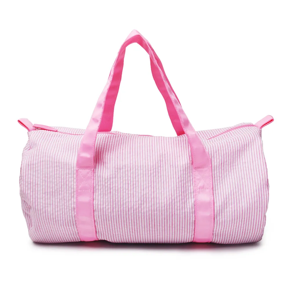 Kid's Seersucker Duffel Torby 25 sztuk Us USA Lokalny Magazyn Paski Toddler Travel Barel Torba Overnight Duffle Torebka Preppy Travel Dużego Domail106-1494