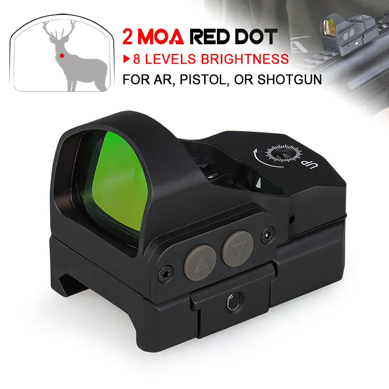 Accessori per mirino da caccia airsoft mirino reddot mirino reflex antiurto Mini Sight 2MOA Dot per AR PISTOL O SHOTGUN CL2-0135