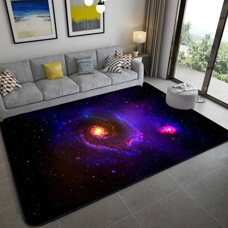 Galaxy Space Stars pattern Carpets for Living Room Bedroom Area Rug Kids Room play Mat Soft Flannel 3D Printed Home Large Carpet Y339G