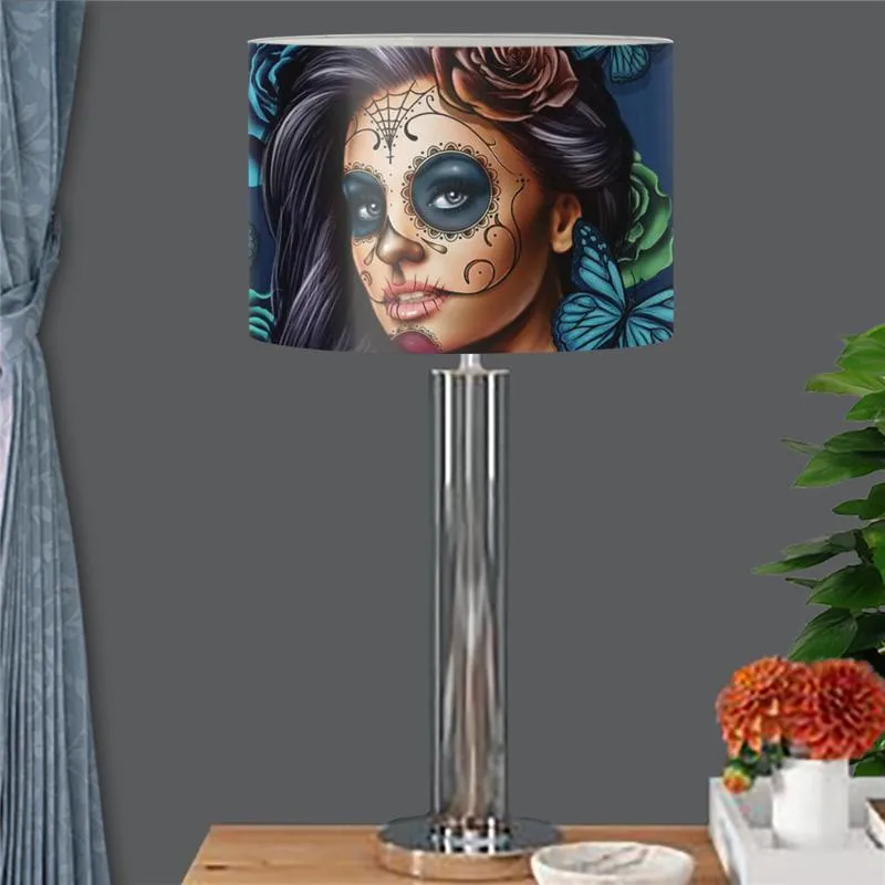 Lamp Covers & Shades Three Size Lampshade For Table And Floor Light Gothic Calavera Girl Print Skull Brand Design Halloween Home Decorate Gi