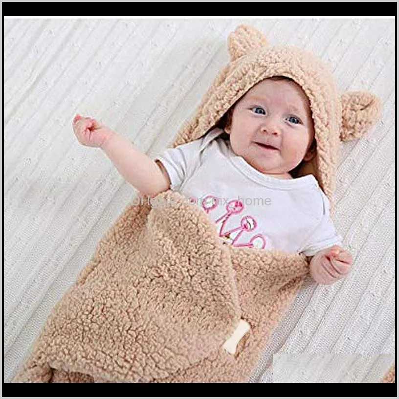 0-12 months autumn baby sleeping bag envelope for newborn baby winter swaddle blanket wrap cute sleeping bags solid baby bedding