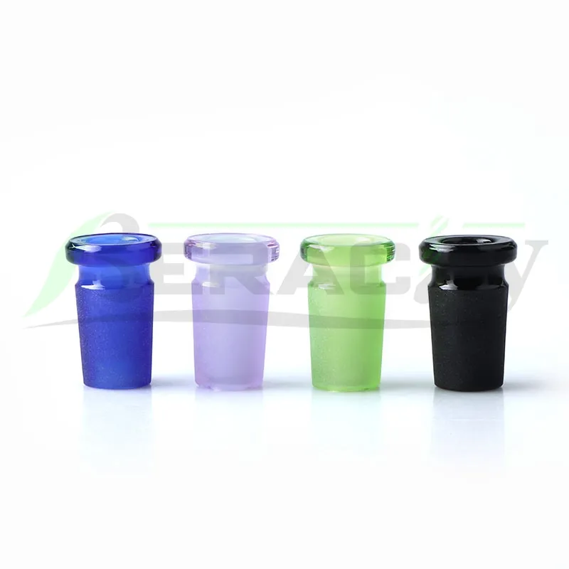 Beracky Colored Mini Glass Convert Adapter Röktillbehör Grön Lila Svart Blå 10 mm Hona till 14 mm hane Adaptrar för Quartz Banger Nails Bongs Dab Riggar