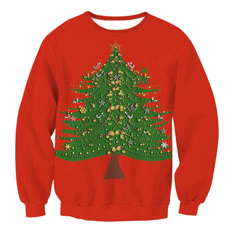 Sweater de Natal dos homens 2021 pulôver unsex homem mulheres 3d impressão jumper para mulher feia xmas oversize xl maglia donna manica lunga y1118