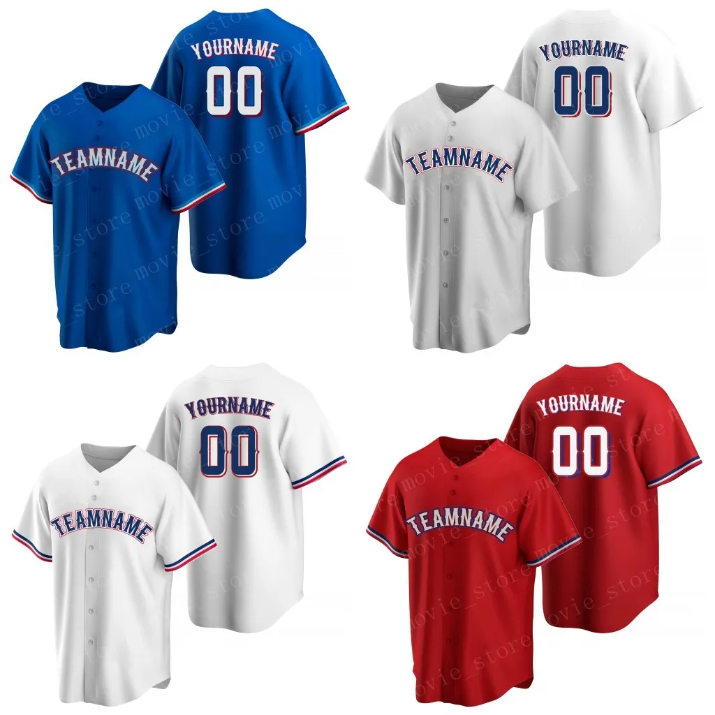 Camisetas de béisbol personalizadas de Texas para hombre, haga sus propias camisetas deportivas, nombre y número del equipo personalizados cosidos