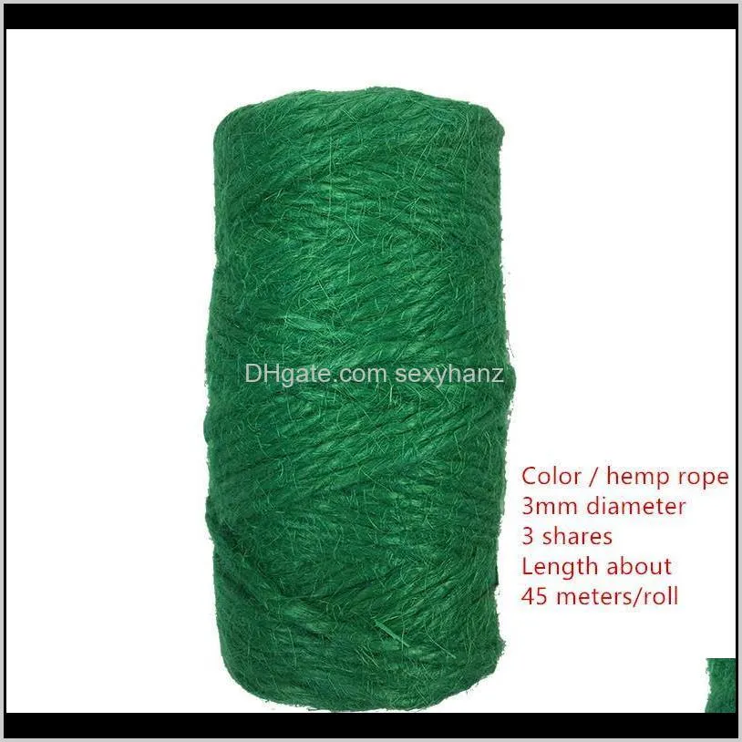 17 colors 3mm color natural jute rope three strands of thin twine rope handmade diy material winding 45 meters1