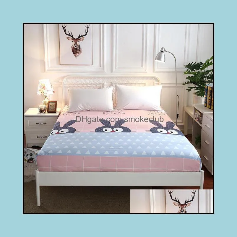 Sheets & Sets 1pcs 100%Polyester Printed Fitted Sheet Mattress Cover Four Corners With Elastic Band Starfish Print Bed Sheet(no Cases)