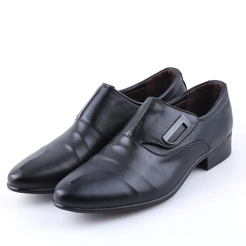 Fashion Men's Bussiness Formal Shoes Brand Single Buckle Slip On Black Brown Man Office Party Wedding Dress