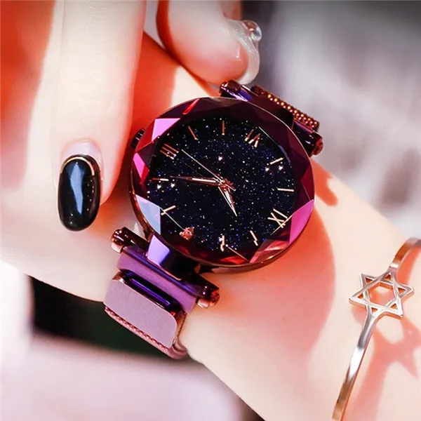 Gwiare Sky Ladies Watch Magnetyczne damę na rękę mody Montre de Luxe Colour2