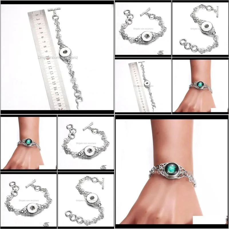 fashion circle charms snap bracelet adjustable fit 18mm snap buttons jewelry bracelets for women jewelry wholesale