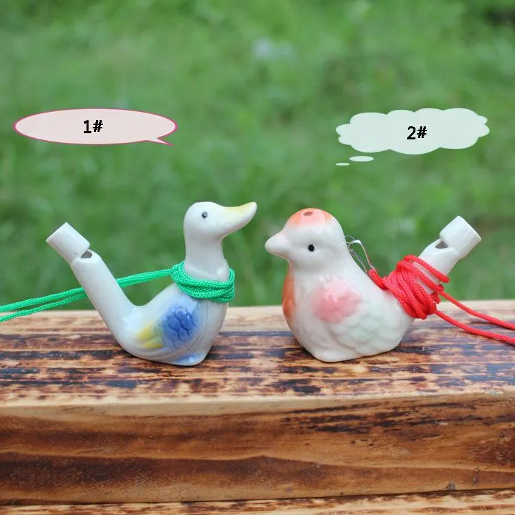 Fischietti Uccelli Acquatici In Ceramica - 4 Pezzi - Per Richiami O Giochi - Con Cordoncino - Idee Regalo Per Bambini - Foto 8