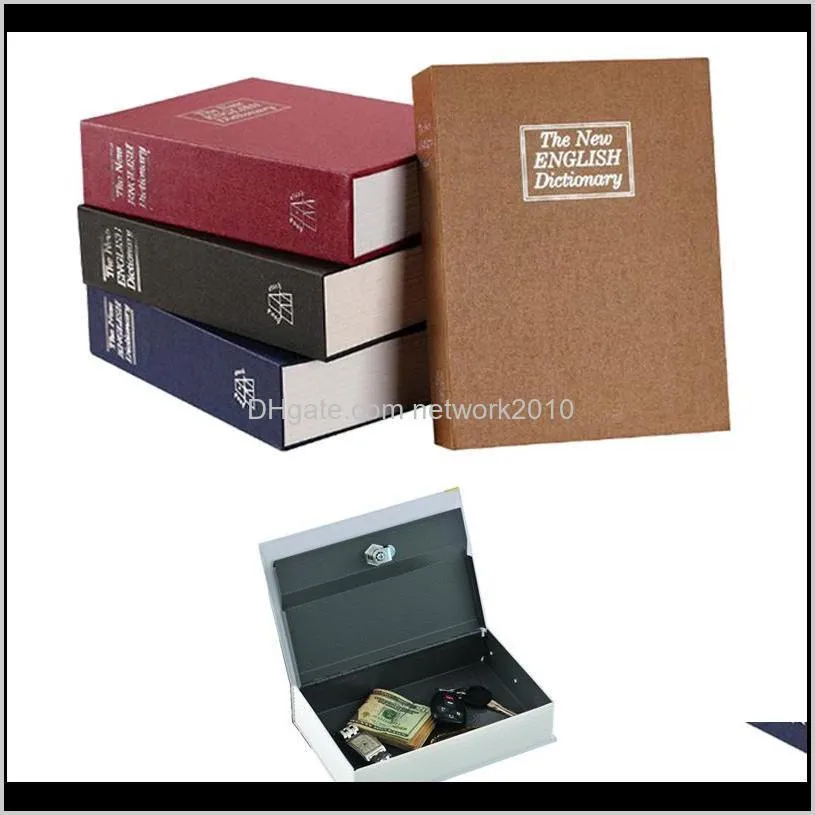 book piggy bank creative english dictionary money storage box with lock safe deposit box home mini cash jewelry security storage box