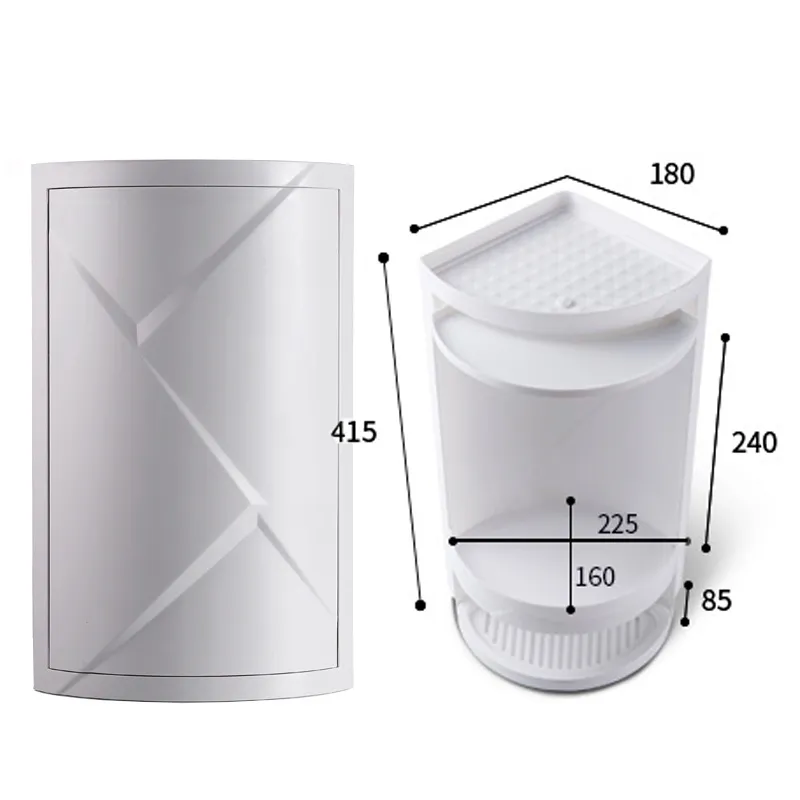 Bathroom corner cabinet plastic rotating cabinet 360 degree