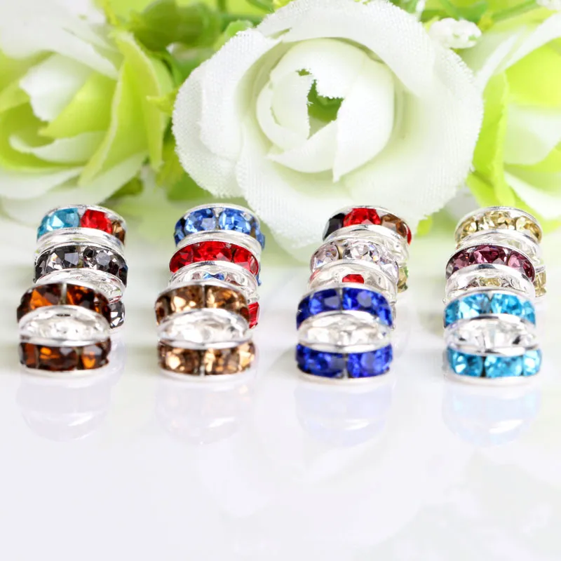 Loose bead metals Handmade crystal Colorful wheel beads For Jewelry Making DIY Bracelet necklace 6/8/10mm