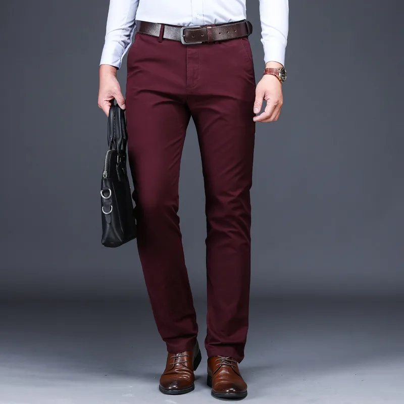 Mens Black Cotton Summer Mens Smart Casual Trousers Straight Fit Office  Suit Work Pants From Lu01, $29.03