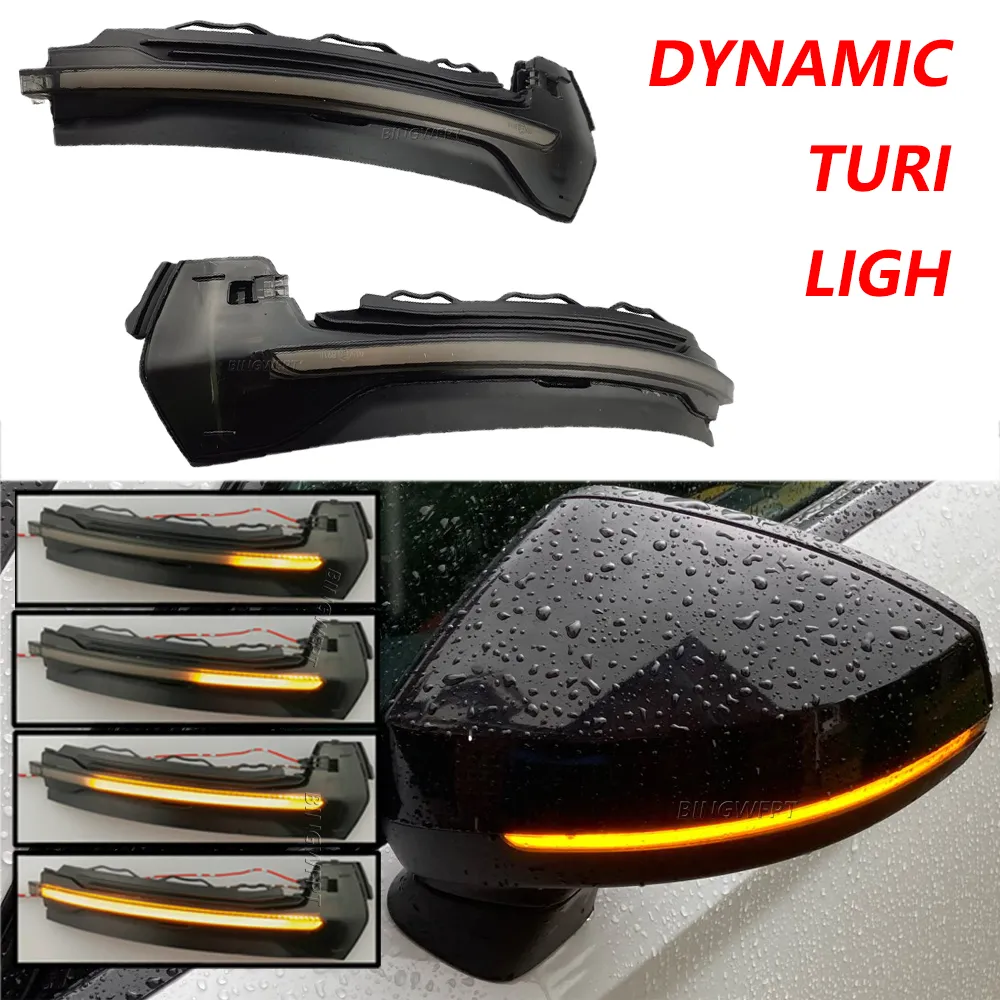 For Audi A3 8V S3 RS3 2013-2020 Flow Rearview Dynamic Sequential Mirror Flowing LED Turn Signal Light