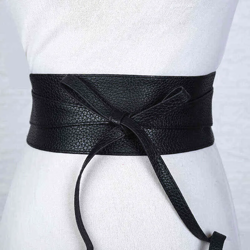 Cintura Boho per donna Bowknot Ecopelle Avvolgente Cintura Cinch Nero Marrone Cintura donna Accessori abbigliamento G220301