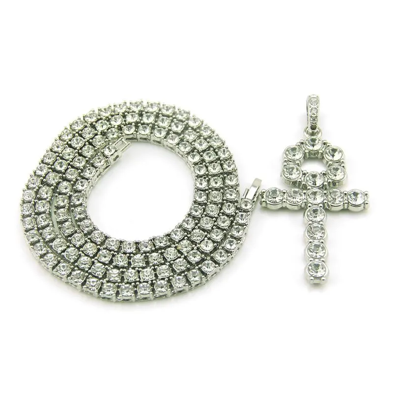 Collane con ciondolo Croce di diamanti Hip Hop Accessori per collana da uomo e da donna Catena intorno al collo Regalo di lusso Gioielli da donna Moda