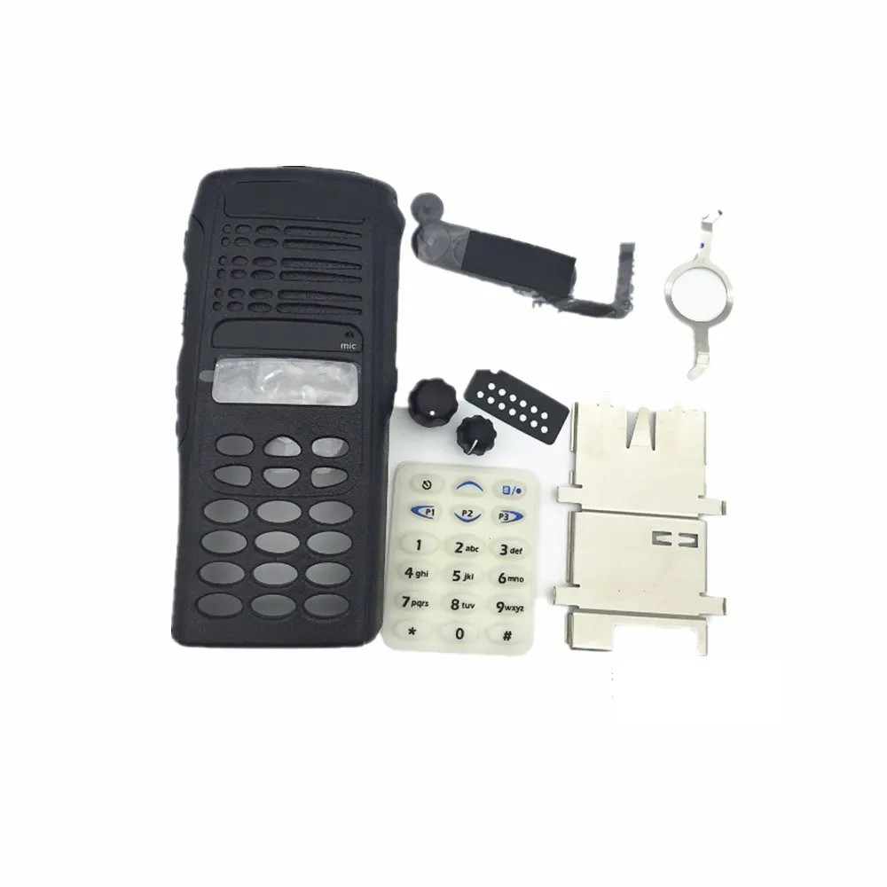 Kit de reparación de carcasa frontal negra, perilla de canal de volumen para Motorola GP338 GP380 PTX760, Radio Walkie Talkie