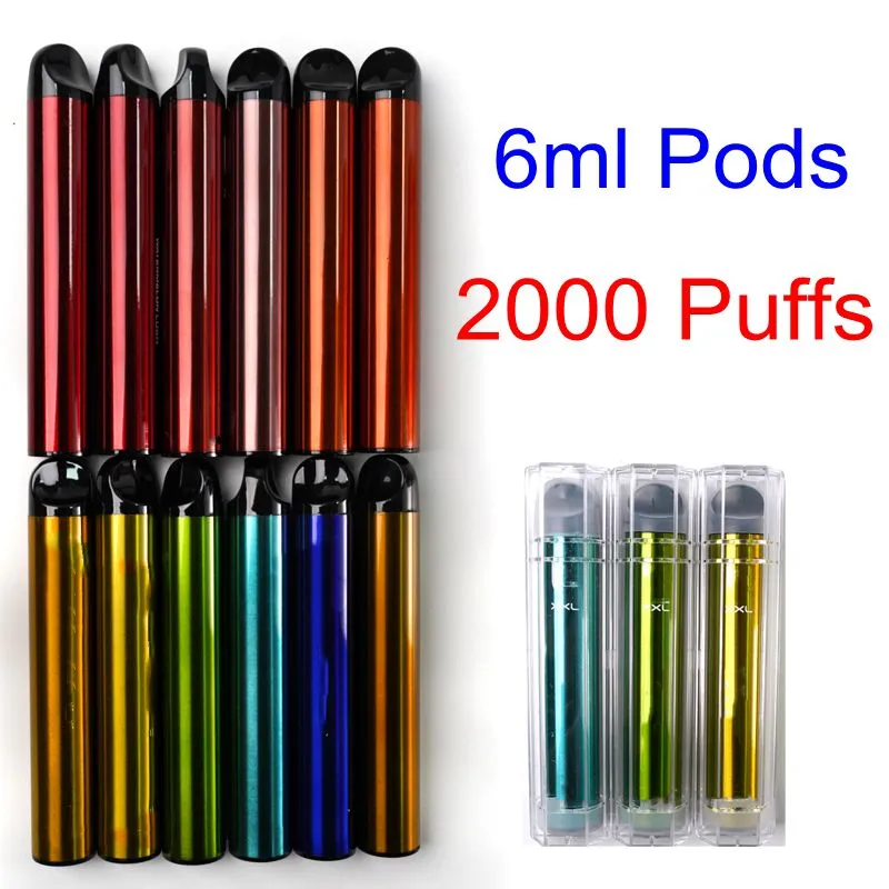 24 Color Disposable Vape Pennen Bang XXL E Sigaretten Pefuled 6ml Apparaat Pods 2000 Puffs Starter Kits 800mAh Vape Cartridges