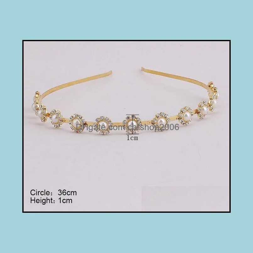 Elegant Wedding Bridal Crystal Rhinestones Gold Hair Band Headband Tiara Headdress Bridal Hair Accessories Bridal Head Pieces